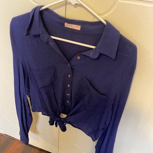 WHOIAM Navy Blue Summer Tie Top